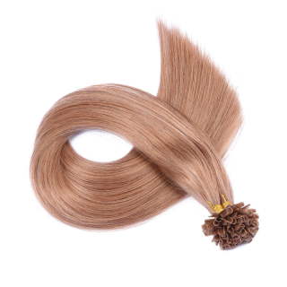 25 x Keratin Bonding Hair Extensions - 10 Leichtbraun - 100% Echthaar - NOVON EXTENTIONS 60 cm - 1 g