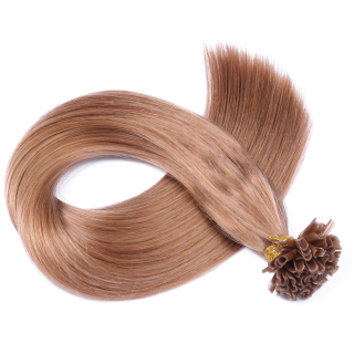 25 x Keratin Bonding Hair Extensions - 27 Honigblond - 100% Echthaar - NOVON EXTENTIONS 50 cm - 0,5 g