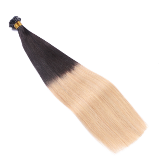 25 x Keratin Bonding Hair Extensions - 1b/24 Ombre - 100% Echthaar - NOVON EXTENTIONS 40 cm - 1 g