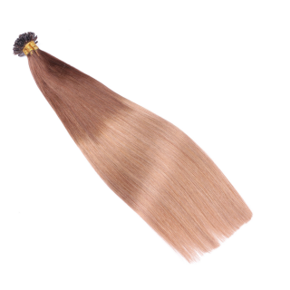 25 x Keratin Bonding Hair Extensions - 4/27 Ombre - 100% Echthaar - NOVON EXTENTIONS 50 cm - 0,5 g
