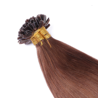 25 x Keratin Bonding Hair Extensions - 4/27 Ombre - 100% Echthaar - NOVON EXTENTIONS 50 cm - 0,5 g