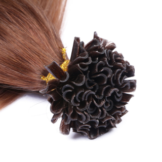 25 x Keratin Bonding Hair Extensions - 4/27 Ombre - 100% Echthaar - NOVON EXTENTIONS 60 cm - 0,5 g