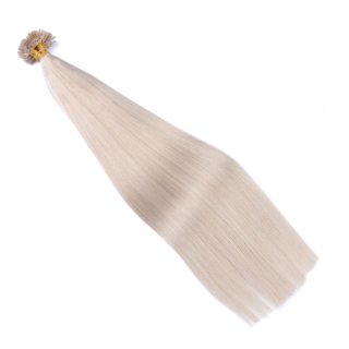 25 x Keratin Bonding Hair Extensions - Grey / Grau - 100% Echthaar - NOVON EXTENTIONS 40 cm - 0,5 g