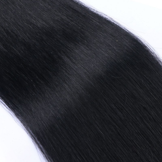 25 x Micro Ring / Loop - 1 Schwarz - Hair Extensions 100% Echthaar - NOVON EXTENTIONS 50 cm - 0,5 g