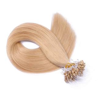 25 x Micro Ring / Loop - 18 Naturaschblond - Hair Extensions 100% Echthaar - NOVON EXTENTIONS 60 cm - 1 g