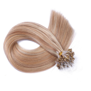 25 x Micro Ring / Loop - 12/613 Gestrhnt - Hair Extensions 100% Echthaar - NOVON EXTENTIONS 60 cm - 1 g