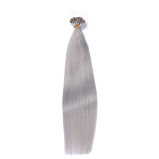25 x Micro Ring / Loop - Silver - Hair Extensions 100% Echthaar - NOVON EXTENTIONS 50 cm - 0,5 g