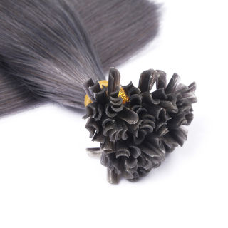 25 x Keratin Bonding Hair Extensions - Darkgrey - 100% Echthaar - NOVON EXTENTIONS 50 cm - 1 g