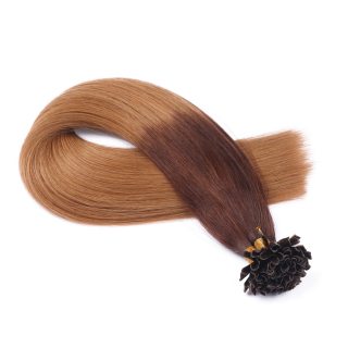 25 x Keratin Bonding Hair Extensions - 6/27 Ombre - 100% Echthaar - NOVON EXTENTIONS 60 cm - 0,5 g