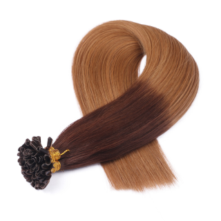 25 x Keratin Bonding Hair Extensions - 6/27 Ombre - 100% Echthaar - NOVON EXTENTIONS 60 cm - 0,5 g
