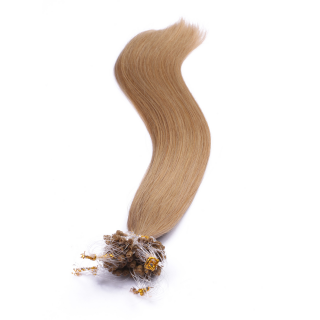 25 x Micro Ring / Loop - 16 Hellblond natur - Hair Extensions 100% Echthaar - NOVON EXTENTIONS 60 cm - 0,5 g