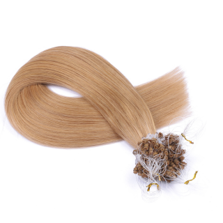 25 x Micro Ring / Loop - 19 Mittelgoldblond - Hair Extensions 100% Echthaar - NOVON EXTENTIONS 60 cm - 1 g