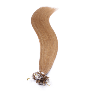 25 x Micro Ring / Loop - 19 Mittelgoldblond - Hair Extensions 100% Echthaar - NOVON EXTENTIONS 60 cm - 1 g